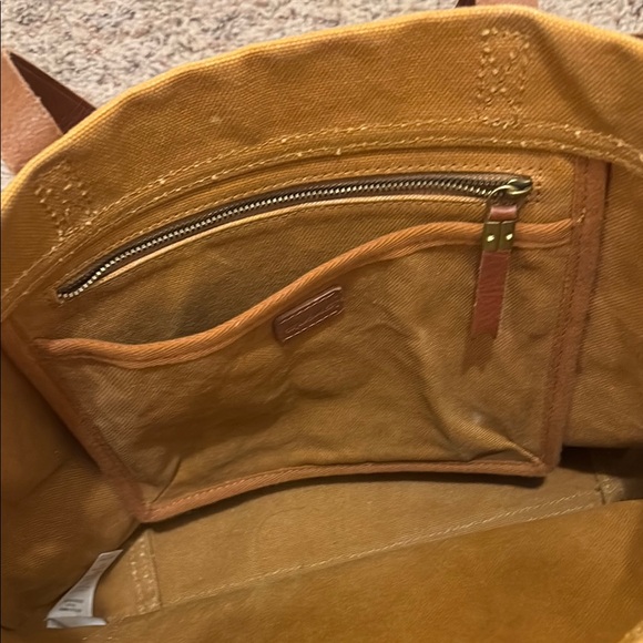 Madewell Mustard and Brown Tote Bag - Picture 2 of 6
